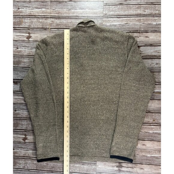 John Varvatos Chunky Knit linen blend Four Pocket Cardigan Sweater sz M brown - Picture 2 of 7